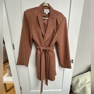 Anthropologie x Mare Mare Tan Belted Blazer Dress